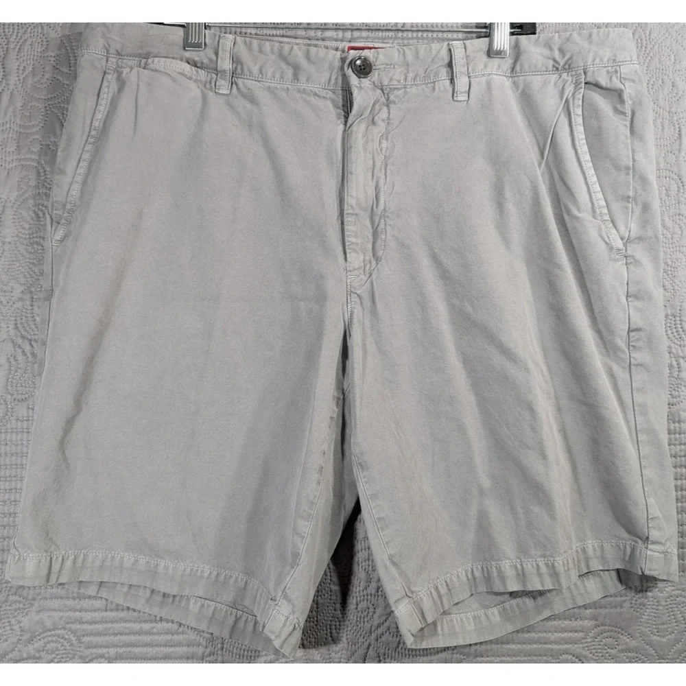 UNTUCKit Shorts Mens 38 Gray Pima Cotton Casual Chino Peru Flat Front Pocket